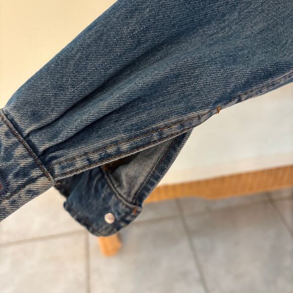 Zara Trafaluc Embroidered Oversized Boho Festival DenimJacket Medium - Picture 6 of 15